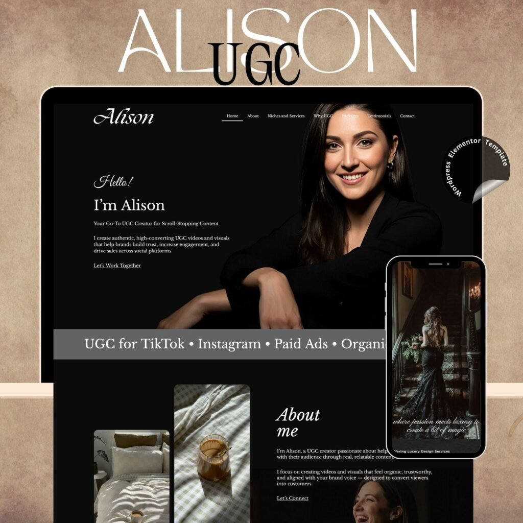 UGC WordPress Theme – Elementor Pro Content Creator & Influencer Website Template