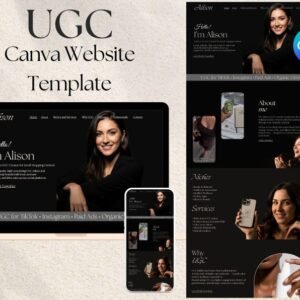 UGC Portfolio Website Template for Canva – Professional Media Kit for Creators